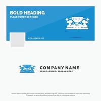 Blue Business Logo Template for Allocation. group. human. management. outsource. Facebook Timeline Banner Design. vector web banner background illustration