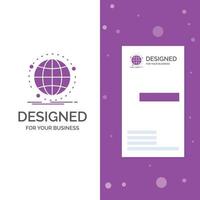 Business Logo for Data. global. internet. network. web. Vertical Purple Business .Visiting Card template. Creative background vector illustration