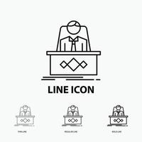 game. Boss. legend. master. CEO Icon in Thin. Regular and Bold Line Style. Vector illustration