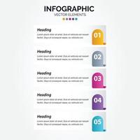 diseño de banner de plantilla colorida de negocio de infografía vertical 5 opciones de estilo de fondo que puede utilizar para el plan de desarrollo de presentación de flujo de trabajo de proceso de marketing vector