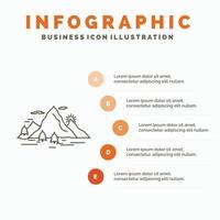 Nature. hill. landscape. mountain. scene Infographics Template for Website and Presentation. Line Gray icon with Orange infographic style vector illustration