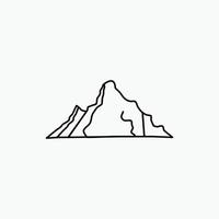 Cerro. paisaje. naturaleza. montaña. icono de línea de escena. ilustración vectorial aislada vector