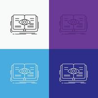 knowledge. book. eye. view. growth Icon Over Various Background. Line style design. designed for web and app. Eps 10 vector illustration