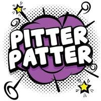 pitter patter Comic bright template with speech bubbles on colorful frames vector