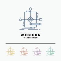 Algorithm. business. foretelling. pattern. plan 5 Color Line Web Icon Template isolated on white. Vector illustration