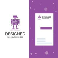 Business Logo for autonomous. machine. robot. robotic. technology. Vertical Purple Business .Visiting Card template. Creative background vector illustration