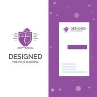 Business Logo for insurance. health. medical. protection. safe. Vertical Purple Business .Visiting Card template. Creative background vector illustration