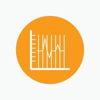 progress. report. statistics. patient. recovery White Glyph Icon in Circle. Vector Button illustration