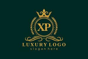 plantilla de logotipo de lujo real de letra xp inicial en arte vectorial para restaurante, realeza, boutique, cafetería, hotel, heráldica, joyería, moda y otras ilustraciones vectoriales. vector