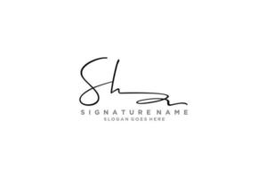 Initial SH Letter Signature Logo Template elegant design logo Sign Symbol template vector icon