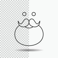 moustache. Hipster. movember. santa. Beared Line Icon on Transparent Background. Black Icon Vector Illustration