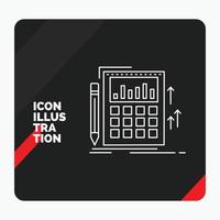 Red and Black Creative presentation Background for Accounting. audit. banking. calculation. calculator Line Icon vector