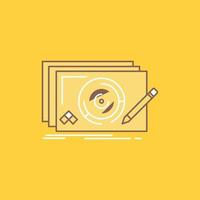 Level. design. new. complete. game Flat Line Filled Icon. Beautiful Logo button over yellow background for UI and UX. website or mobile application vector