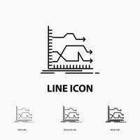 Arrows. forward. graph. market. prediction Icon in Thin. Regular and Bold Line Style. Vector illustration