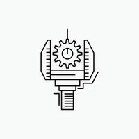 Automation. industry. machine. production. robotics Line Icon. Vector isolated illustration