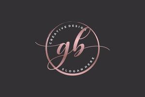 Initial GB handwriting logo with circle template vector signature, wedding, fashion, floral and botanical with creative template.