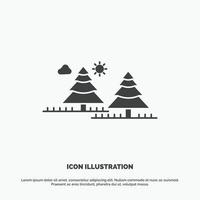 forest. camping. jungle. tree. pines Icon. glyph vector gray symbol for UI and UX. website or mobile application