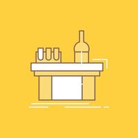 biología. química. laboratorio. laboratorio. icono lleno de línea plana de producción. hermoso botón de logotipo sobre fondo amarillo para ui y ux. sitio web o aplicación móvil vector