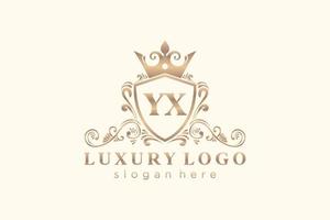 plantilla de logotipo de lujo real con letra yx inicial en arte vectorial para restaurante, realeza, boutique, cafetería, hotel, heráldica, joyería, moda y otras ilustraciones vectoriales. vector