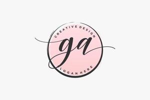 Initial GA handwriting logo with circle template vector signature, wedding, fashion, floral and botanical with creative template.