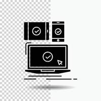 computer. devices. mobile. responsive. technology Glyph Icon on Transparent Background. Black Icon vector