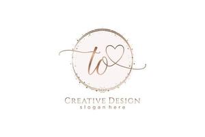 Initial TO handwriting logo with circle template vector logo of initial wedding, fashion, floral and botanical with creative template.