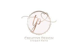 Initial TP handwriting logo with circle template vector logo of initial wedding, fashion, floral and botanical with creative template.