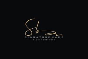 plantilla de logotipo de firma de carta inicial sb diseño elegante logotipo signo símbolo plantilla vector icono