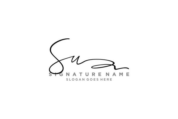 Initial SU Letter Signature Logo Template elegant design logo Sign Symbol template vector icon