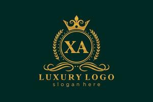 plantilla de logotipo de lujo real con letra xa inicial en arte vectorial para restaurante, realeza, boutique, cafetería, hotel, heráldica, joyería, moda y otras ilustraciones vectoriales. vector