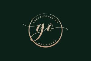 Initial GO handwriting logo with circle template vector signature, wedding, fashion, floral and botanical with creative template.