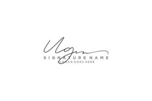 Initial UG Letter Signature Logo Template elegant design logo Sign Symbol template vector icon