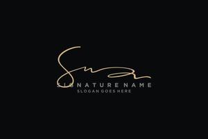 Initial SN Letter Signature Logo Template elegant design logo Sign Symbol template vector icon