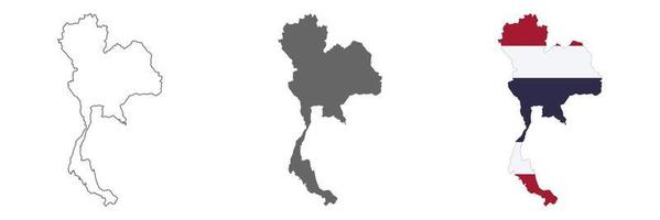 Mapa de Tailandia muy detallado con bordes aislados en segundo plano. vector