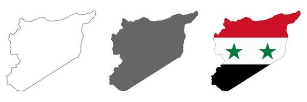 Highly detailed Syria map with borders isolated on background vector