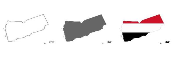 Mapa de yemen muy detallado con bordes aislados en segundo plano. vector