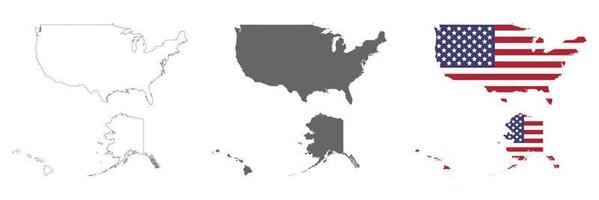 Highly detailed USA map with borders isolated on background vector