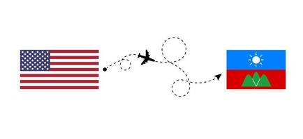 Flight and travel from USA to Wa State by passenger airplane Travel concept vector