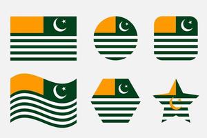 Azad Jammu and Kashmir flag simple illustration for independence day or election