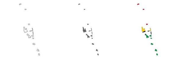 Highly detailed Vanuatu map with borders isolated on background vector