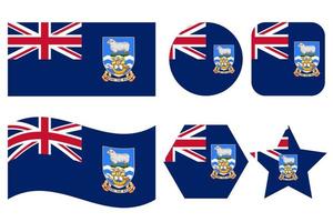 ilustración simple de la bandera de las islas malvinas para el día de la independencia o las elecciones vector