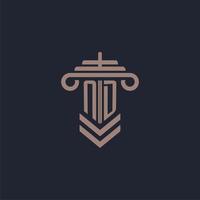 ND initial monogram logo with pillar design for law firm vector image