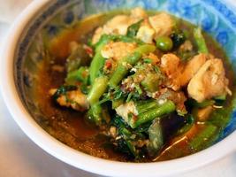 Northern Style Chicken spicy soup with vegetables, Gaeng Kair inThai photo