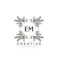 EM Initial Letter Flower Logo Template Vector premium vector art