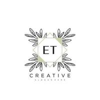 ET Initial Letter Flower Logo Template Vector premium vector art