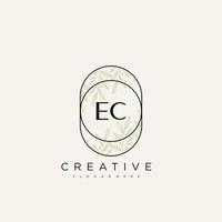 EC Initial Letter Flower Logo Template Vector premium vector art