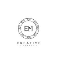 EM Initial Letter Flower Logo Template Vector premium vector art