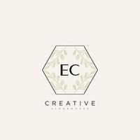 EC Initial Letter Flower Logo Template Vector premium vector art