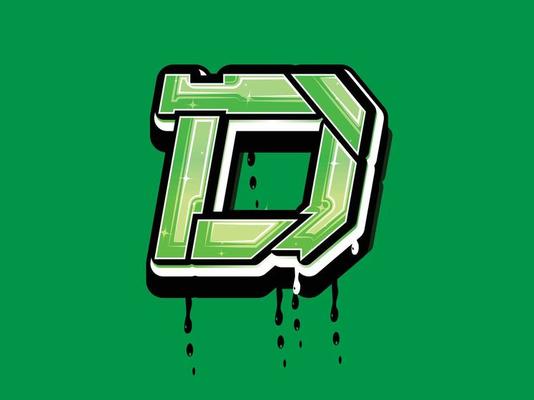 Green alphabet font vector template
