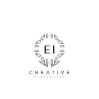 EI Initial Letter Flower Logo Template Vector premium vector art